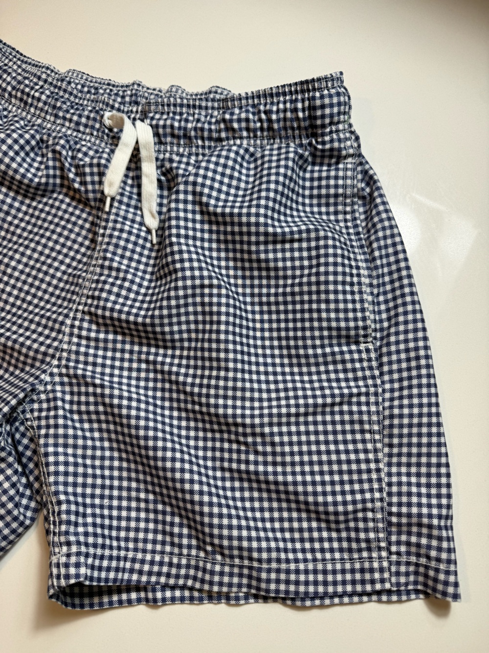 Kanu Surf Men’s Navy White Gingham Plaid Swim Trunks Drawstring Size M - Picture 4 of 9